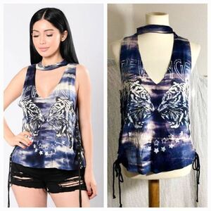 Black Bead NWT Revenge Tie Tee Size Small